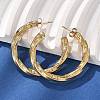 304 Stainless Steel Twist C-Shaped Stud Earrings EJEW-V016-09G-02-1