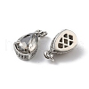 Brass Pave Cubic Zirconia Charms with Glass Crystal KK-Q039-03P-2