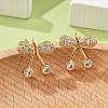 Brass Micro Pave Clear Cubic Zirconia Stud Earrings for Women EJEW-G428-26G-01-2
