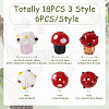 18Pcs 3 Style Handmade Lampwork Beads LAMP-PJ0001-02-13