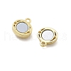 Brass Natural Black Lip Shell Epoxy Magnetic Clasps KK-G528-01G-02-2
