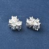 Brass Micro Pave Clear Cubic Zirconia Beads KK-G531-03S-2