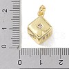 Brass Micro Pave Clear Cubic Zirconia Pendants KK-P273-07G-3