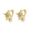 Brass Micro Pave Cubic Zirconia Hoop Earring EJEW-C088-01K-G-1