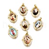 Rack Plating Brass Enamel Pendants KK-C056-07G-M-1