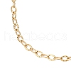 2Pcs 2 Colors 304 Stainless Steel Textured Cable Chain Bracelet Making AJEW-JB01342-4