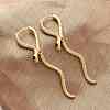 Snake Brass Hoop Earrings EJEW-R025-27G-2