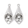 Mother's Day Brass Rhinestone Pendants KK-E793-24P-1