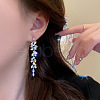 Alloy Rhinestone Tassel Dangle Earrings FS-WG3A30F-01-2