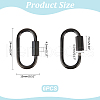 Unicraftale 6Pcs 304 Stainless Steel Screw Carabiner Lock Charms STAS-UN0059-75B-3