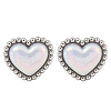 304 Stainless Steel Shell Heart Stud Earrings for Women EJEW-Z095-02P-4