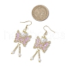Butterfly Faceted Bicone Glass Beads Snowflake Dangle Earrings EJEW-MZ00429-04-3