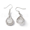 Natural Quartz Crystal Teardrop Dangle Earrings with Crystal Rhinestone EJEW-A092-02P-19-3