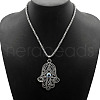 Alloy Rhinestone Pendant Necklaces QD9835-1-1