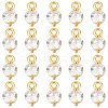 GOMAKERER 20Pcs Brass Clear Cubic Zirconia Charms KK-GO0001-97-1