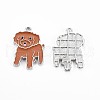 Rack Plating Alloy Enamel Pendants PALLOY-T075-164-3