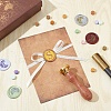 Brass Wax Seal Stamp with Wood Handle AJEW-WH0412-0269-4
