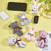 Velvet Bear & Rabbit Mobile Straps HJEW-GO00038-4