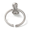 Initials Brass Open Cuff Ring for Women RJEW-N046-02I-P-2
