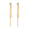 Elegant Stainless Steel Flat Round Tassel Stud Earrings BX2341-2-6