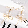Brass Micro Pave Clear Cubic Zirconia Dangle Earrings EJEW-U040-08G-2