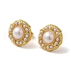 Rack Plating Brass Flat Round Stud Earrings EJEW-L224-72G-01-2