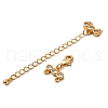 Brass Micro Pave Clear Cubic Zirconia Chain Extender KK-A214-35G-2