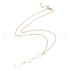Natural Shell Tulip Pendant Necklace with 304 Stainless Steel Chains for Women NJEW-C016-03G-3