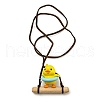 Cute Plastic Swinging Swimming Ring Duck Pendant Decorations HJEW-A009-01D-1