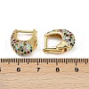 Oval Brass Micro Pave Colorful Cubic Zirconia Hoop Earrings EJEW-S277-10G-B-5