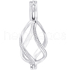 Beebeecraft 1Pc Rhodium Plated 925 Sterling Silver Cage Pendants STER-BBC0007-18B-1