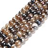 Electroplated Natural Agate Round Beads Strands G-L598-A01-02B-2