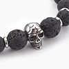 Natural Lava Rock Beads Stretch Bracelets BJEW-JB03959-02-2