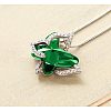 Butterfly Brass Pave Glass Birth Stone Pendant Necklaces FS-WG3BB0A-03-1
