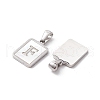 304 Stainless Steel Pave Shell Pendants STAS-G327-01P-F-2