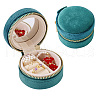 Portable Travel Round Velvet Jewelry Set Storage Zipper Boxes CON-TAC0001-11A-12