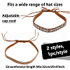 ANATTASOUL 2Pcs 2 Styles Ethnic Style Imitation Leather Adjustable Hat Band AJEW-AN0007-23-2