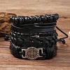 Braided Imitation Leather Cord Bracelets for Men PW-WG8BEF8-04-1