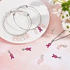 SUNNYCLUE October Breast Cancer Pink Awareness Ribbon Alloy Enamel Pendants ENAM-SC0001-69-5