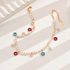 Elegant Brass & Plastic Imitation Pearl Colorful Donut Charm Anklets for Women's Daily Vacation Jewelry DV2898-3