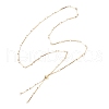 304 Stainless Steel Flat Bar Link Chain Necklace Making AJEW-JB01348-01-1