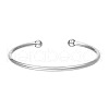 Non-Tarnish Punk Roman Alphabet Stainless Steel Twist Open Cuff Torque Bangles BH6879-11-1