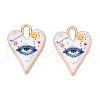 Printed Rack Plating Alloy Enamel Pendants ENAM-T020-01G-3