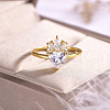Elegant S925 Sterling Silver Pave Clear Cubic Zirconia Heart-shaped Ladies Ring for Party Daily Wear UM7480-3-1