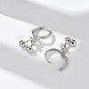Brass Cherry Hoop Earrings EJEW-M077-19P-02-2