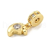 Brass Micro Pave Clear Cubic Zirconia Pendants KK-U007-02G-08-2