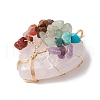 Natural & Synthetic Mixed Gemstone Copper Wire Wrapped Heart Pendants PALLOY-JF02847-4