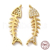 925 Sterling Silver Micro Pave Clear Cubic Zirconia Connector Charms STER-I010-26G-3