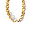 Classic Stainless Steel Oval Link Chain Bracelets & Necklaces Sets for Unisex KZ4634-1-4
