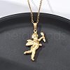 Cupid 304 Stainless Steel Pendant Necklaces NJEW-H059-26G-2